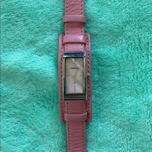 Fossil genuine leather pink, iridescent face